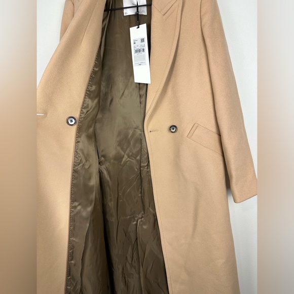 MNG Lapels Pale Pink Sustainable Wool Trench Coat Women’s Sz M NWT - Picture 6 of 11